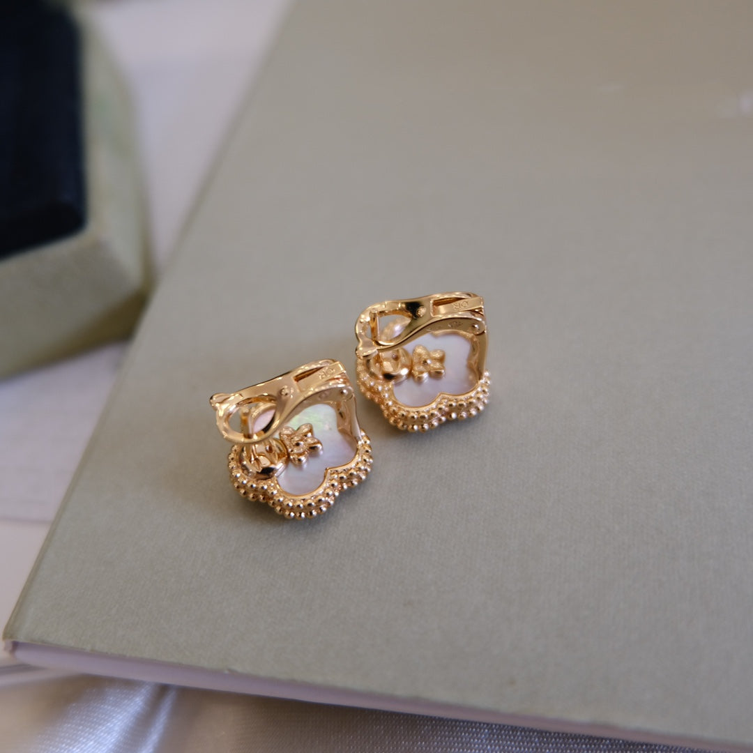 ¡®Moco¡¯LUCKY PINK GOLD WHITE MOP EARRINGS