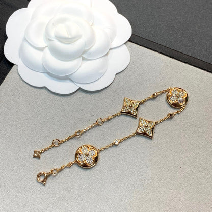 ¡®Moco¡¯STAR AND SUN 4 MOTIFS GOLD DIAMONDS BRACELET