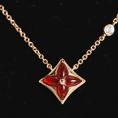 ¡®Moco¡¯STAR NECKLACE PINK GOLD 1 DIAMOND