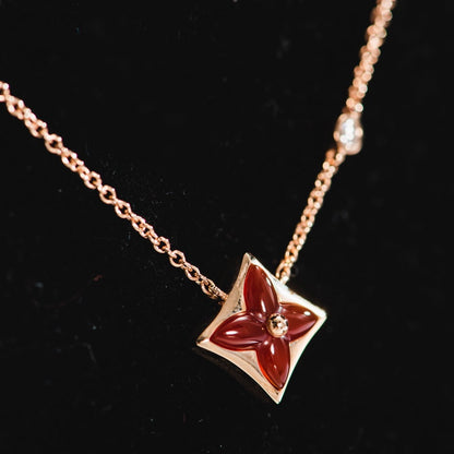 ¡®Moco¡¯STAR NECKLACE PINK GOLD 1 DIAMOND