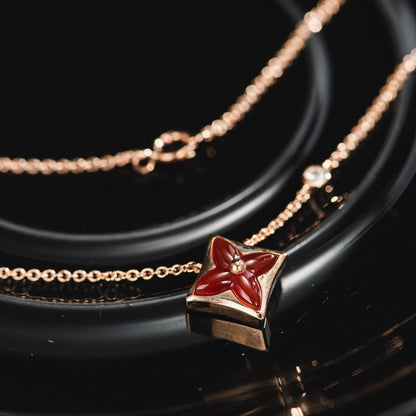 ¡®Moco¡¯STAR NECKLACE PINK GOLD 1 DIAMOND