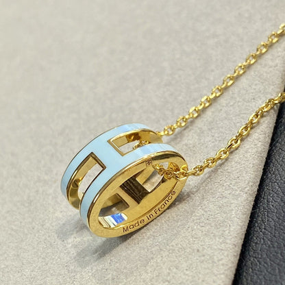 ¡®Moco¡¯POP H LIGHT BLUE NECKLACE