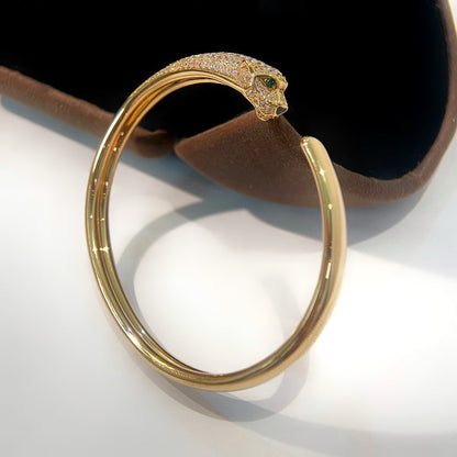¡®Moco¡¯PANTHERE GOLD DIAMOND OPEN BRACELET