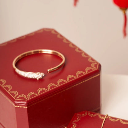 ¡®Moco¡¯PANTHERE ROSE GOLD DIAMOND OPEN BRACELET