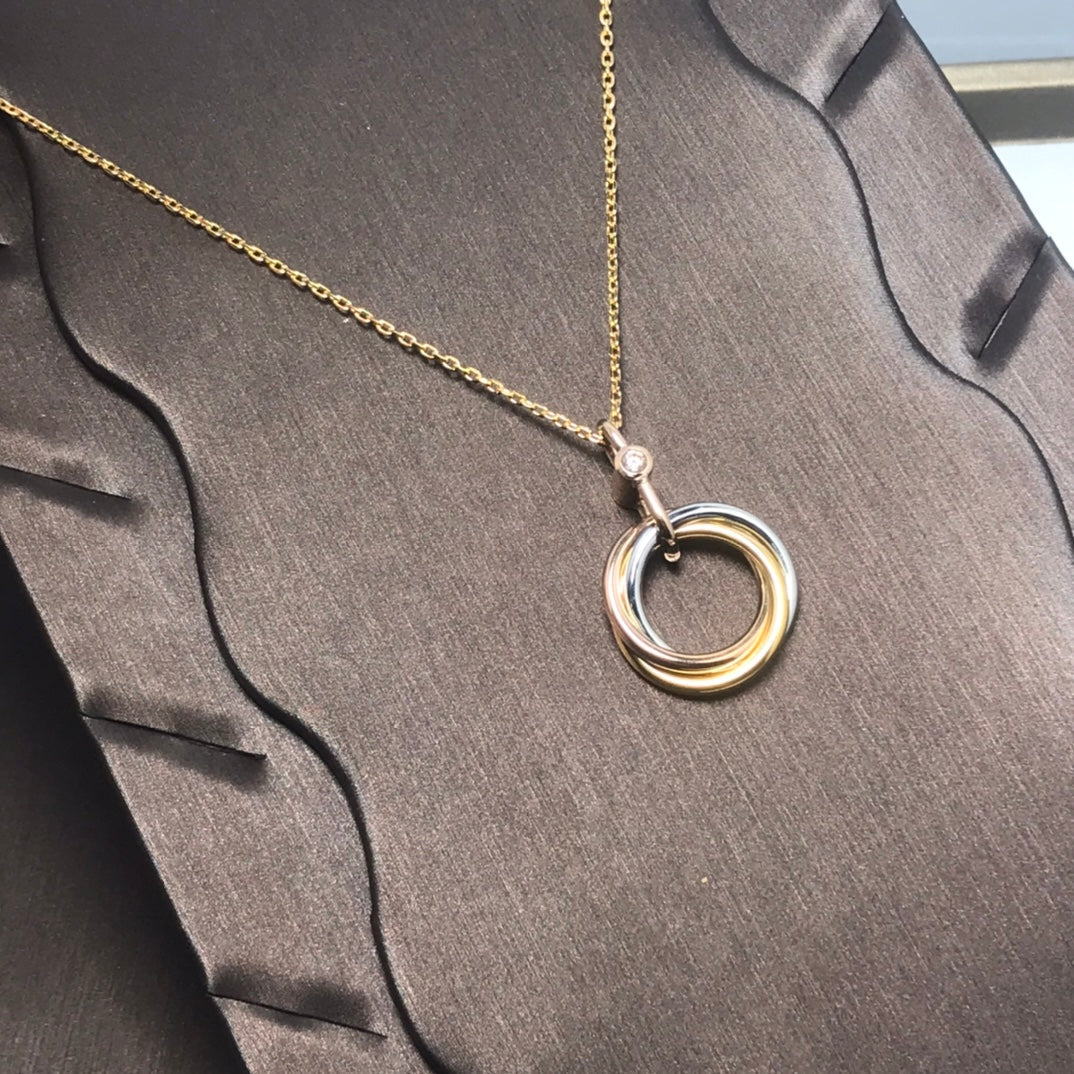 ¡®Moco¡¯TRINITY SILVER GOLD PINK GOLD NECKLACE