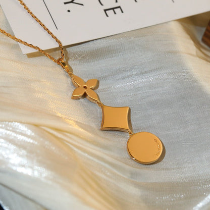 ¡®Moco¡¯STAR AND SUN DIAMOND PINK GOLD NECKLACE