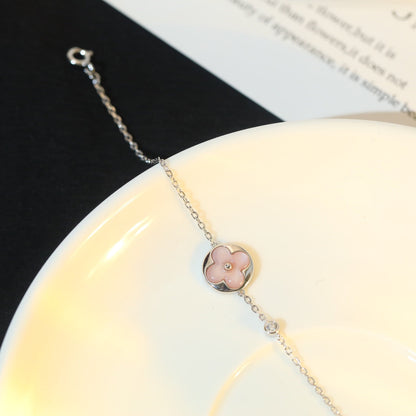 ¡®Moco¡¯SUN MOTIF PINK MOP SILVER BRACELET