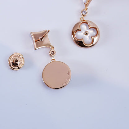 ¡®Moco¡¯STAR AND SUN PINK GOLD MOP DROP EARRINGS