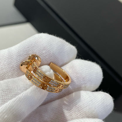 ¡®Moco¡¯LOVE DIAMOND PINK GOLD HOOP EARRINGS