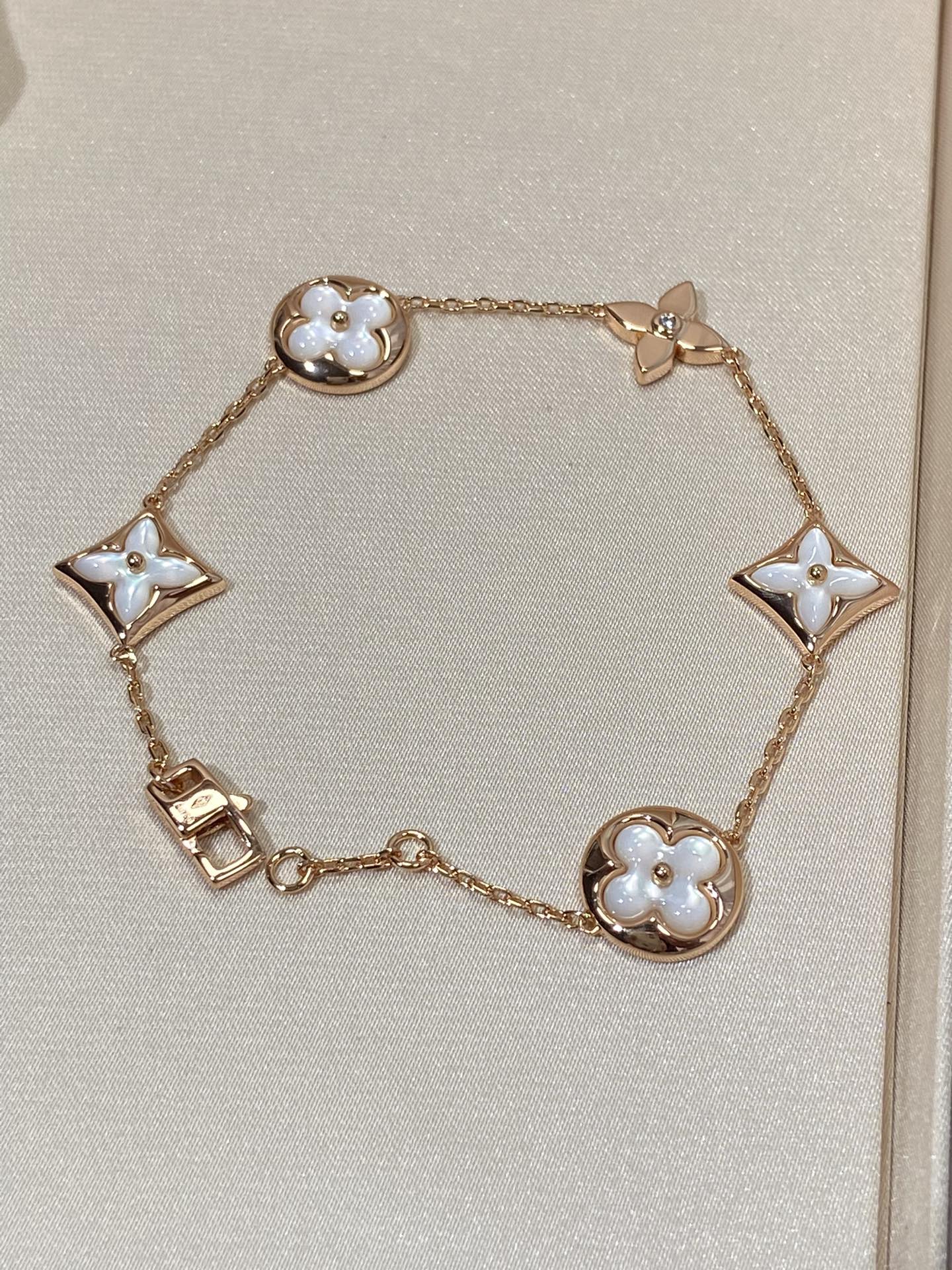¡®Moco¡¯STAR AND SUN 5 MOTIF MOP PINK GOLD BRACELET