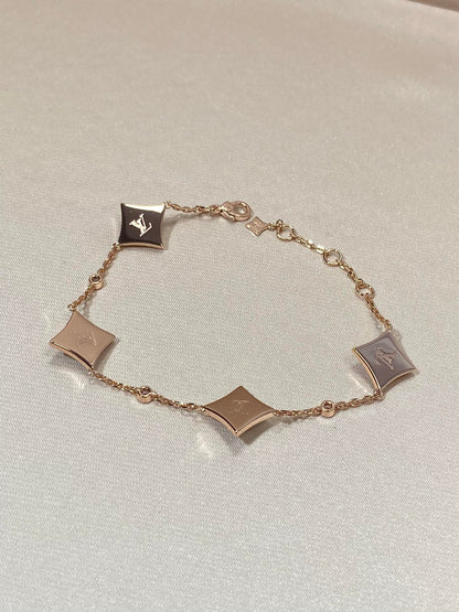 ¡®Moco¡¯STAR 4 MOTIF MOP DIAMOND PINK GOLD BRACELET