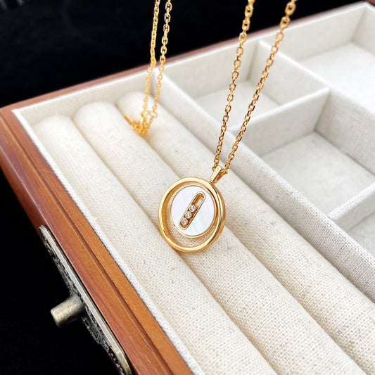 [moco jewelrys ]moco jewelrys MOVE MOP PINK GOLD NECKLACE
