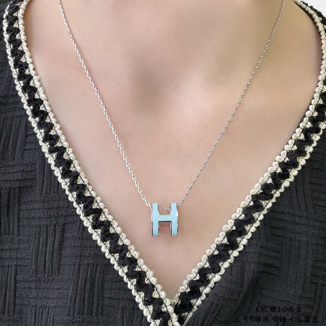 ¡®Moco¡¯POP H SKY BLUE NECKLACE