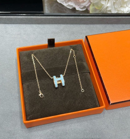 ¡®Moco¡¯POP H SKY BLUE NECKLACE
