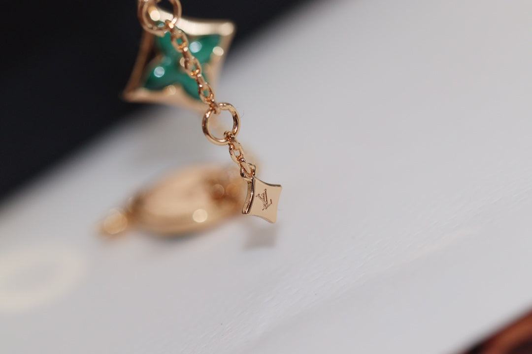 ¡®Moco¡¯STAR AND SUN 4 MOTIF PINK GOLD MALACHITE BRACELET