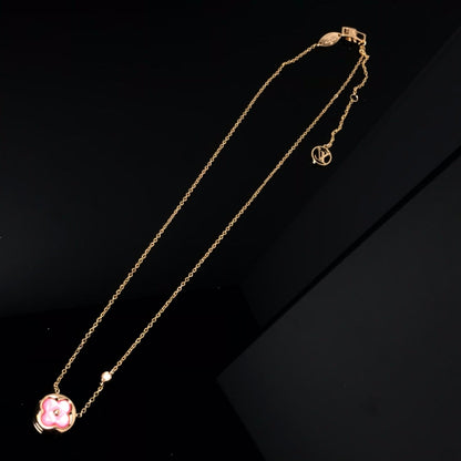 ¡®Moco¡¯COLOR BLOSSOM PINK MOP SUN GOLD NECKLACE