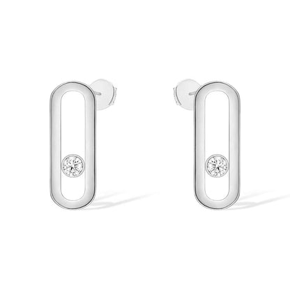 [moco jewelrys ]MOVE UNO SMALL 1 DIAMOND EARRINGS