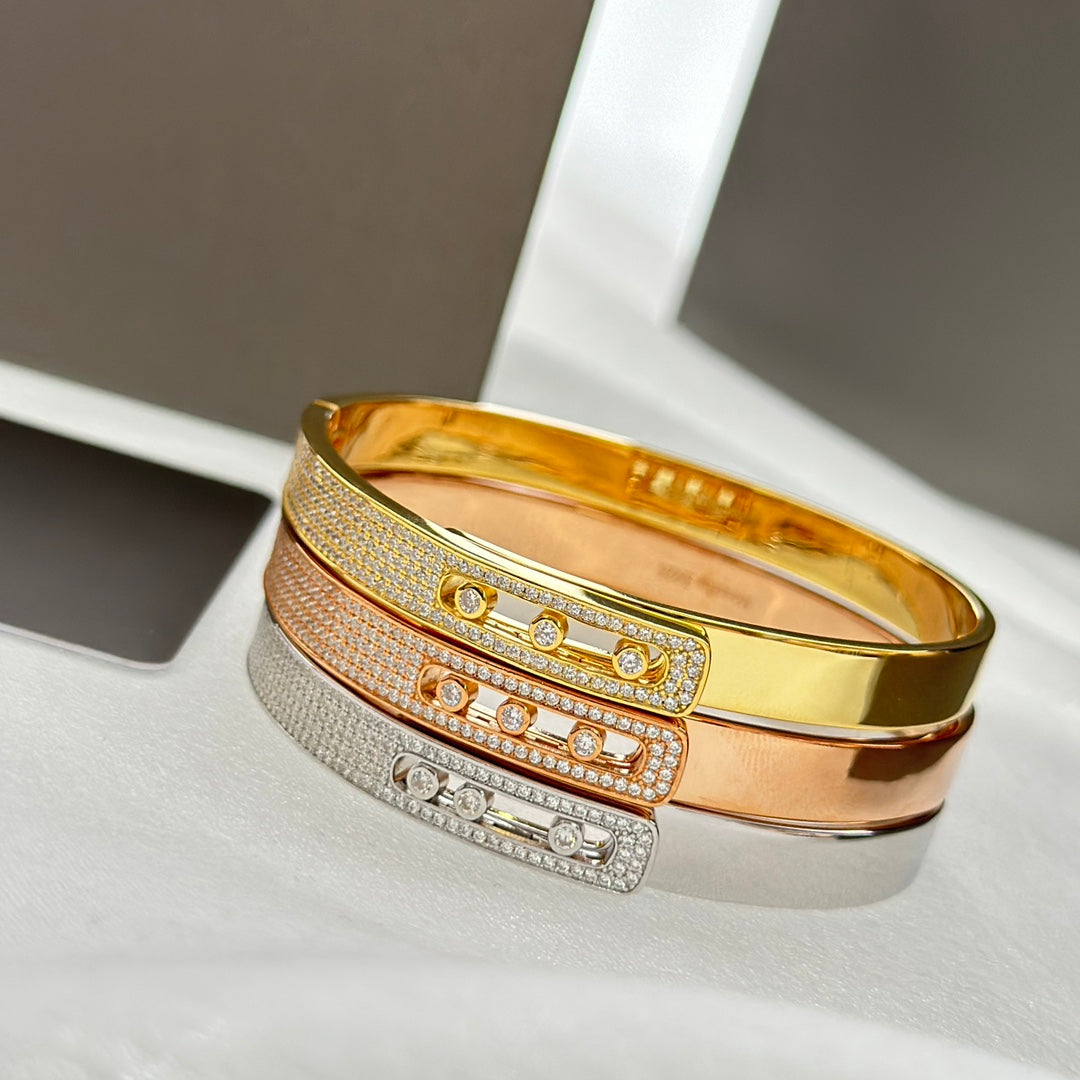 [moco jewelrys ]Move Noa Rose Gold Pavé Diamond Bangle Bracelet