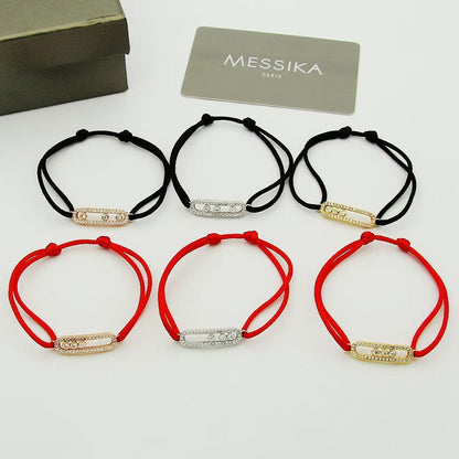 [moco jewelrys ]Messika Care(s) pink cord pavé bracelet