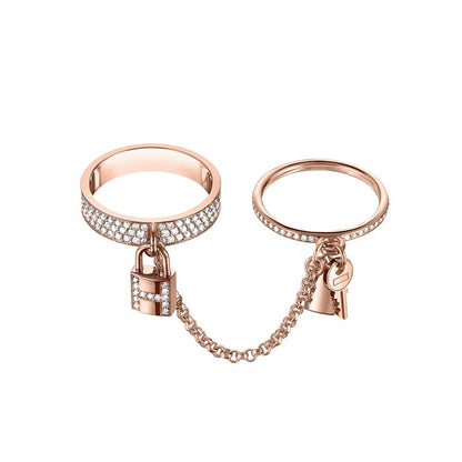 ¡®Moco¡¯HM KELLY CLOCHETTE DOUBLE RING IN  WITH DIAMONDS