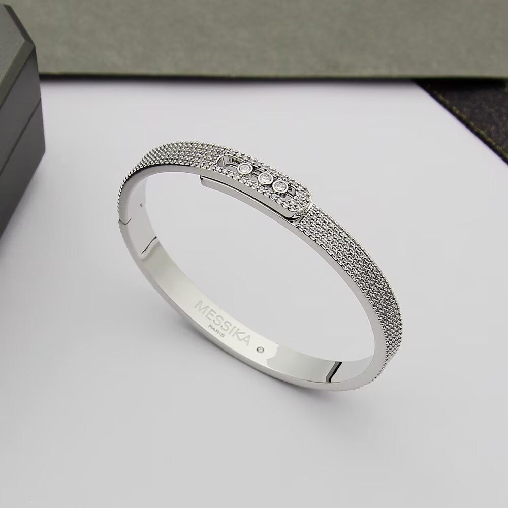 [moco jewelrys ]Move Noa Full Pavé Diamond Bangle Bracelet