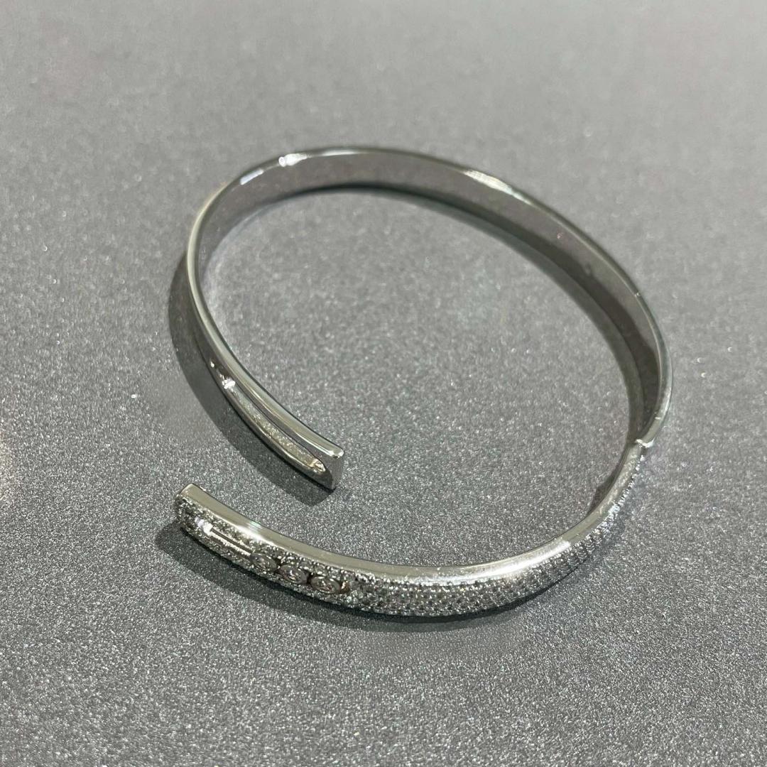 [moco jewelrys ]Move Noa Rose Gold Pavé Diamond Bangle Bracelet