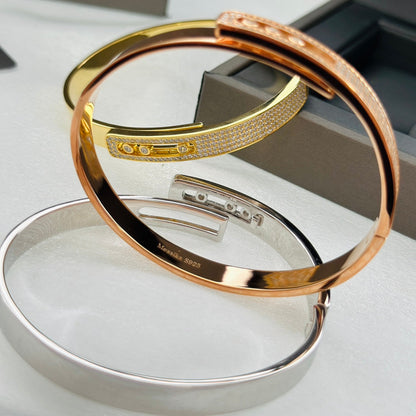 [moco jewelrys ]Move Noa Rose Gold Pavé Diamond Bangle Bracelet
