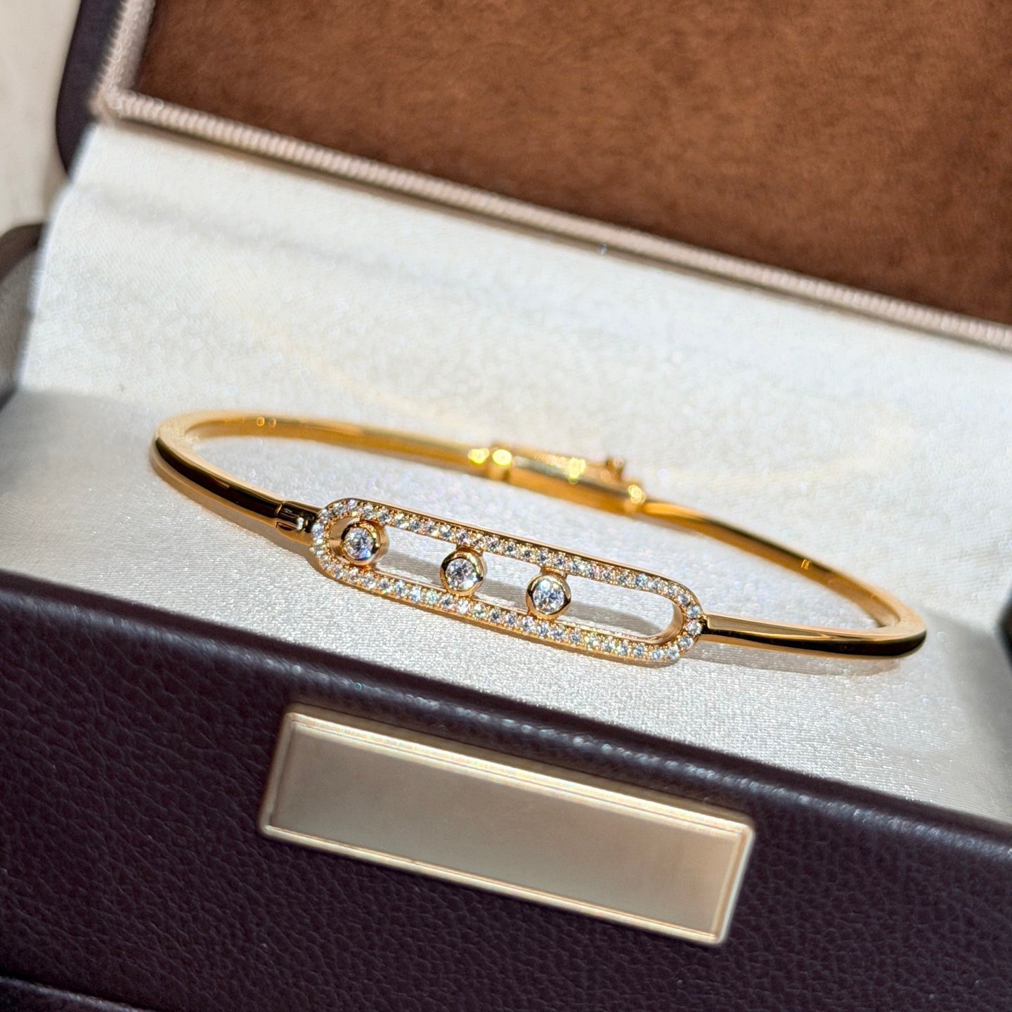 [moco jewelrys ]Move Pavé Diamond Bangle Bracelet M