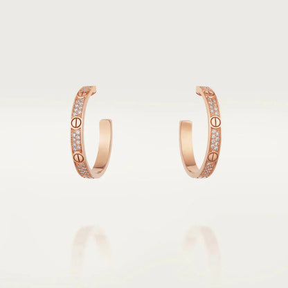 ¡®Moco¡¯LOVE DIAMOND PINK GOLD HOOP EARRINGS