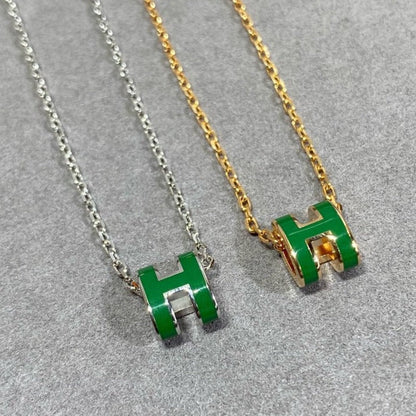 ¡®Moco¡¯POP H GREEN NECKLACE SILVER AND GOLD