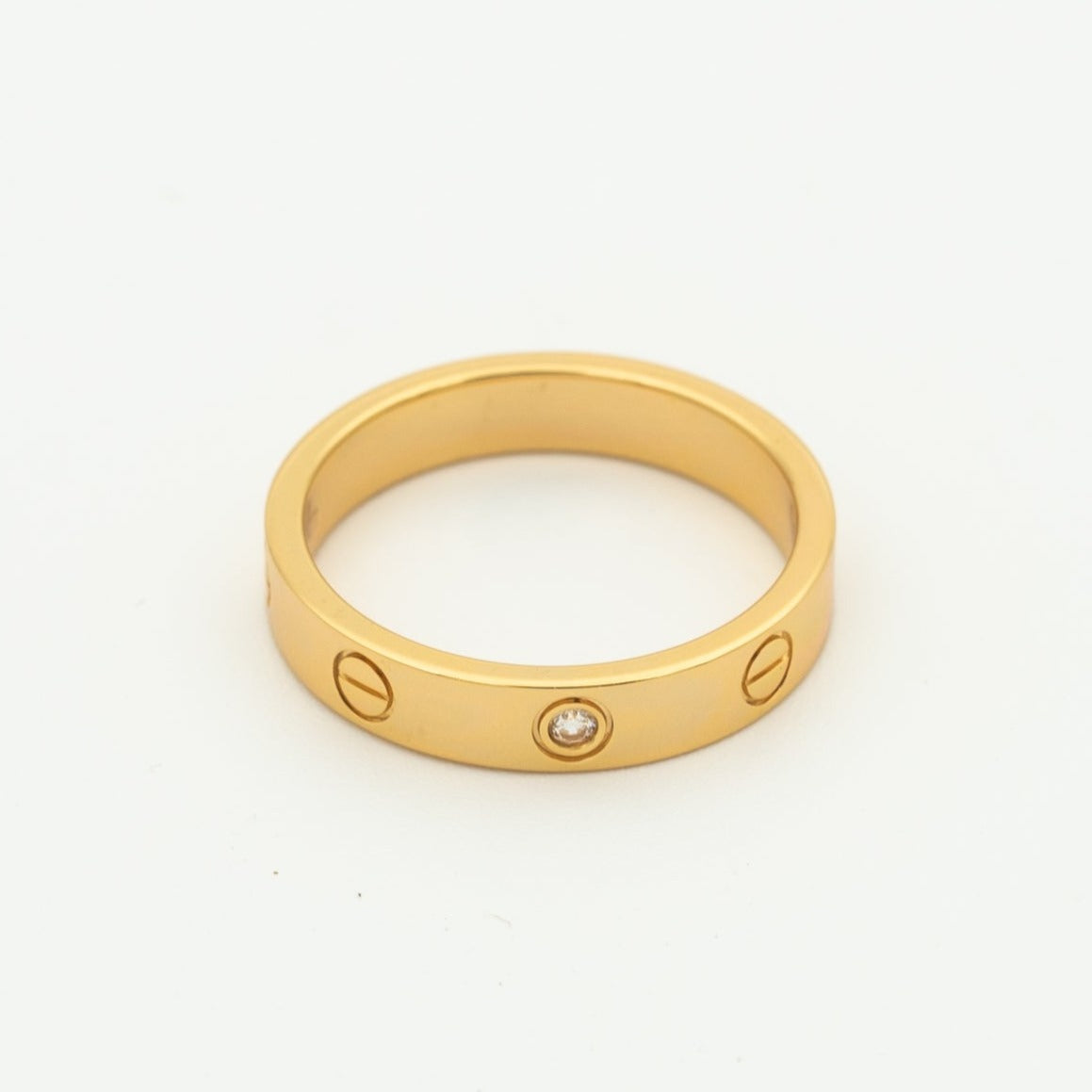 ¡®Moco¡¯LOVE RING 4MM 1 DIAMOND PINK GOLD