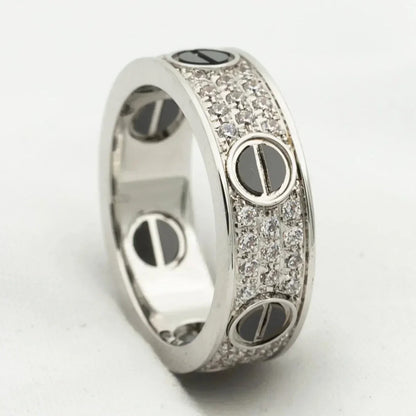 ¡®Moco¡¯LOVE RING 5.5MM DIAMONDS PAVED CERAMIC
