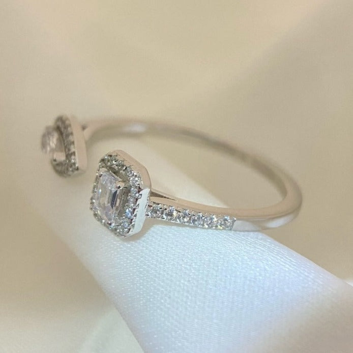 [moco jewelrys ]MY TWIN TOI & MOI SILVER DIAMOND RING
