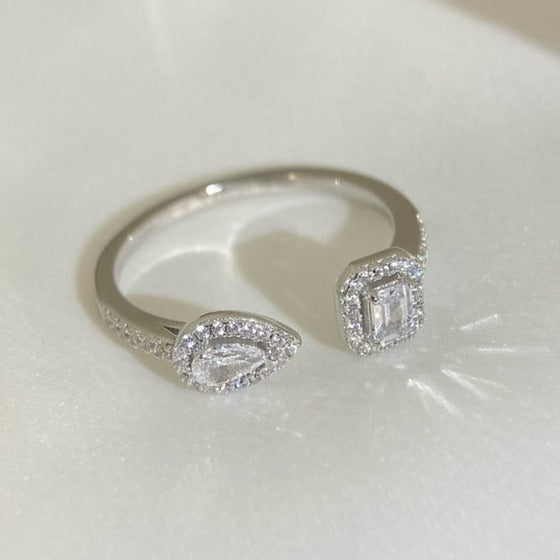 [moco jewelrys ]MY TWIN TOI & MOI SILVER DIAMOND RING