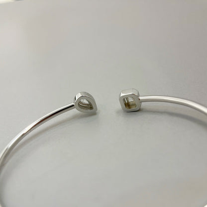 [moco jewelrys ]JONC FLEX MY TWIN TOI & MOI SILVER DIAMOND BRACELET