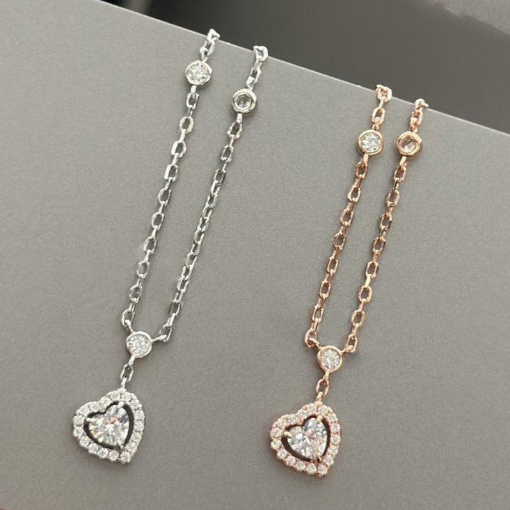 [moco jewelrys ]JOY HEART DIAMOND NECKLACE