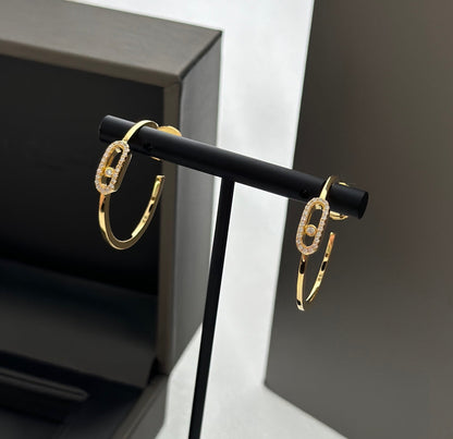[moco jewelrys ]CREOLES MOVE UNO PM DIAMOND EARRINGS