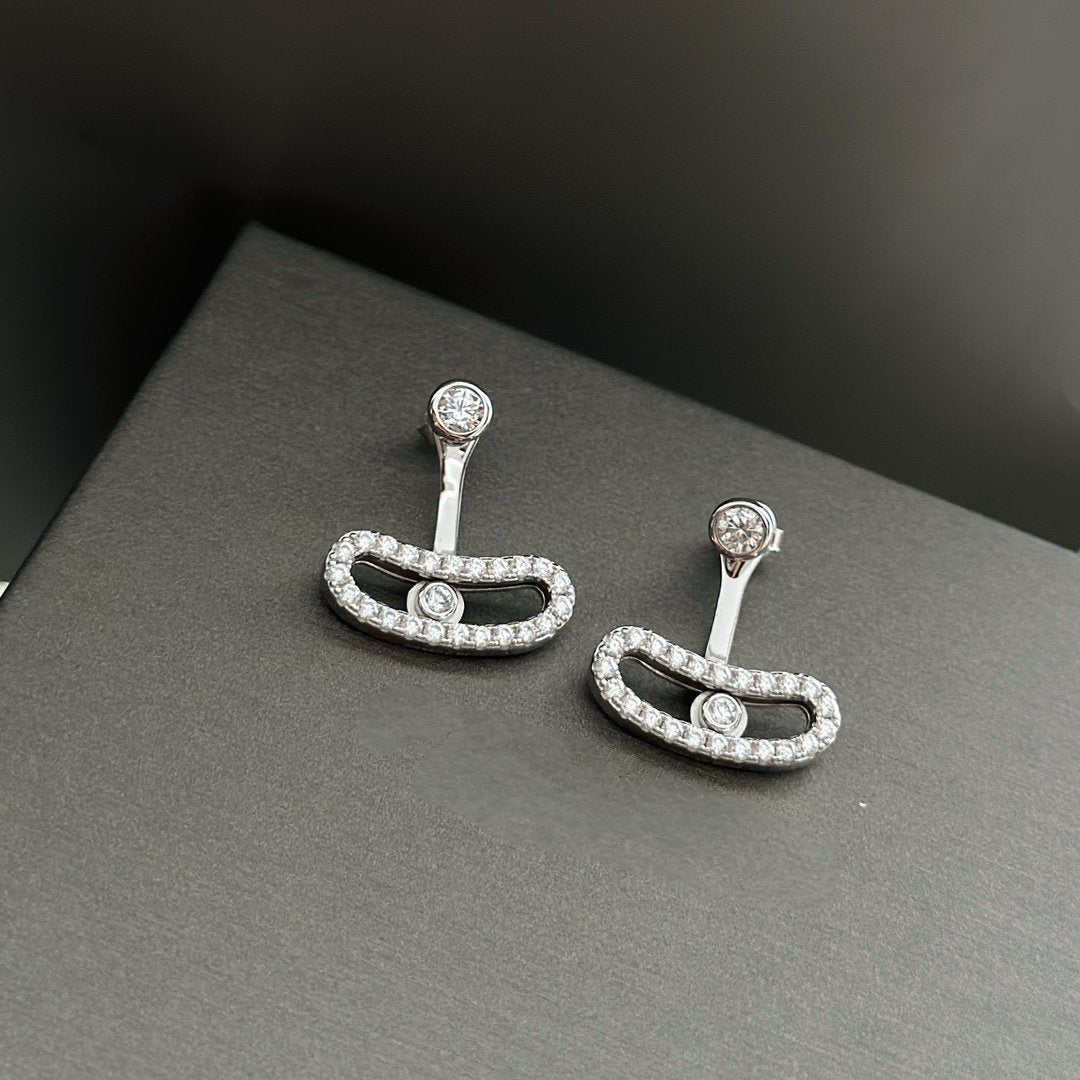 [moco jewelrys ]MOVE UNO SILVER DIAMOND EARRINGS
