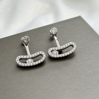 [moco jewelrys ]MOVE UNO SILVER DIAMOND EARRINGS