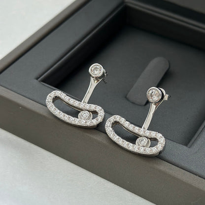 [moco jewelrys ]MOVE UNO SILVER DIAMOND EARRINGS