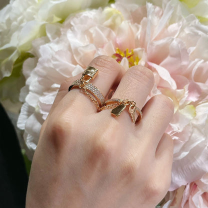 ¡®Moco¡¯HM KELLY CLOCHETTE DOUBLE RING IN  WITH DIAMONDS