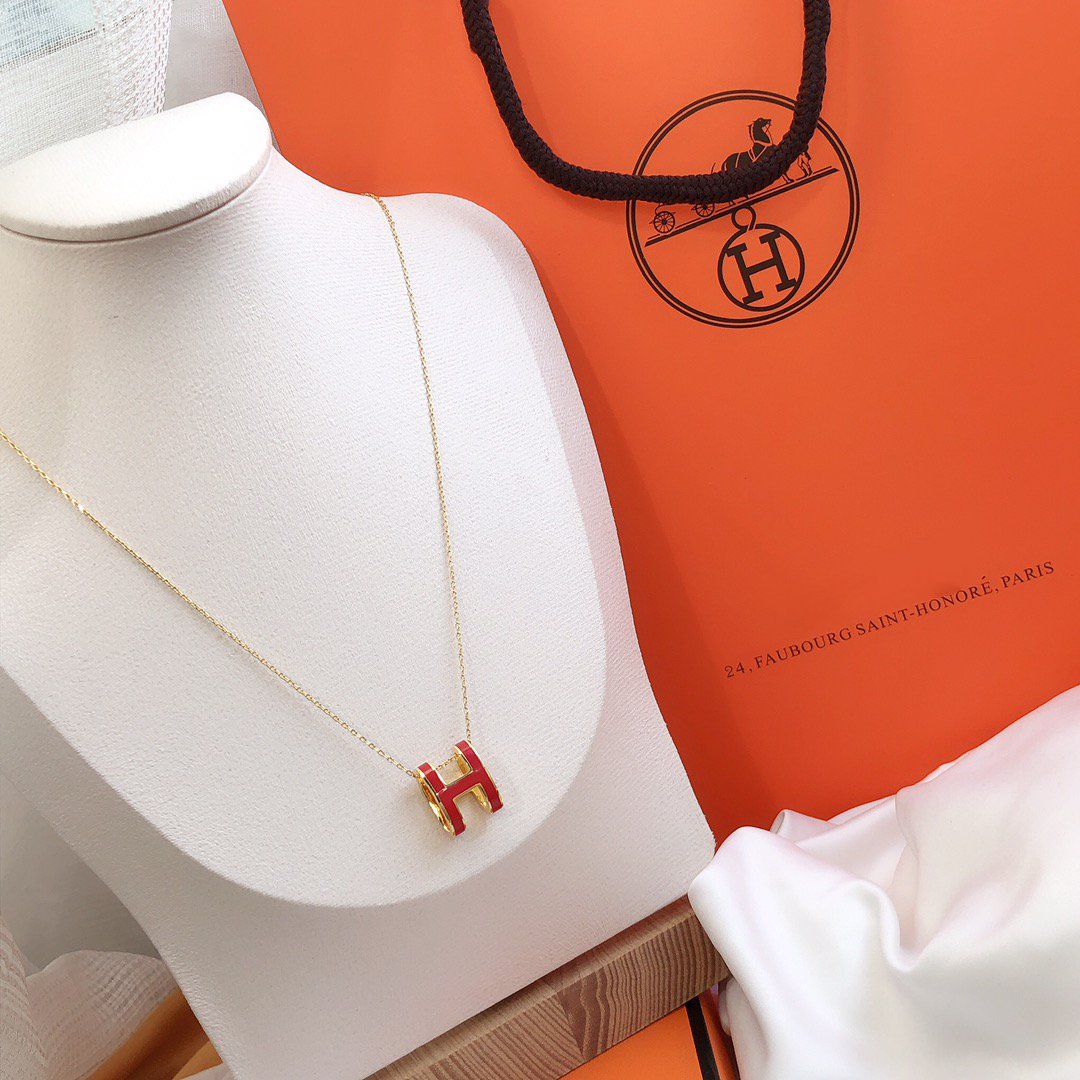¡®Moco¡¯HM CLIC RED ENAMEL GOLD NECKLACE