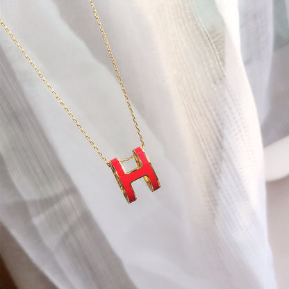 ¡®Moco¡¯HM CLIC RED ENAMEL GOLD NECKLACE