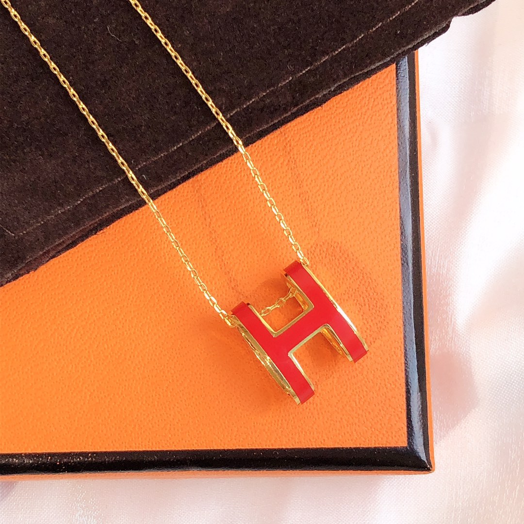 ¡®Moco¡¯HM CLIC RED ENAMEL GOLD NECKLACE