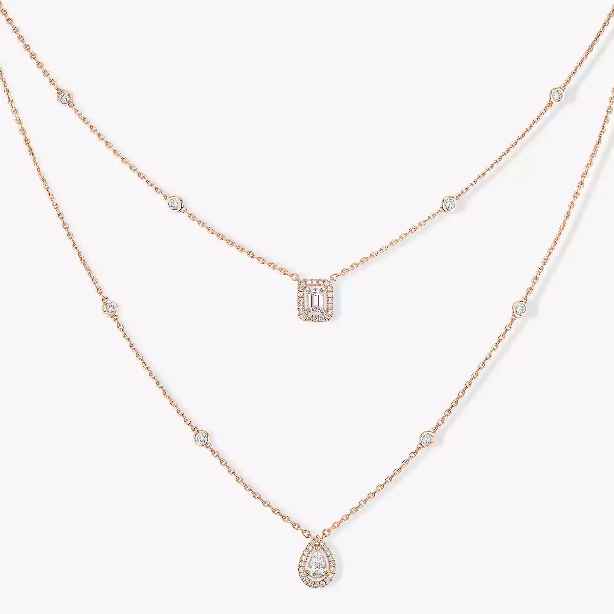 [moco jewelrys ]Diamond Necklace My Twin 2 Rows