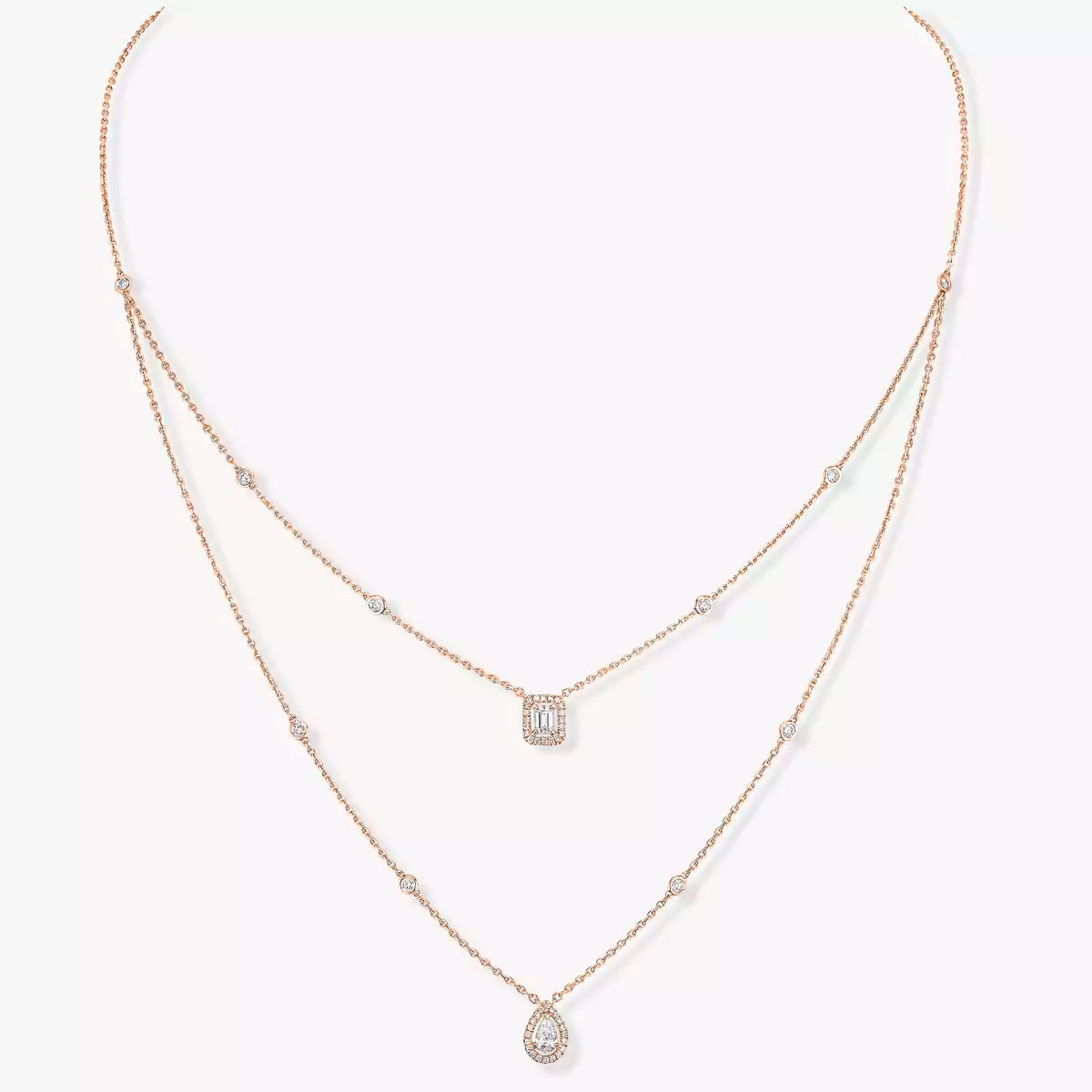 [moco jewelrys ]Diamond Necklace My Twin 2 Rows