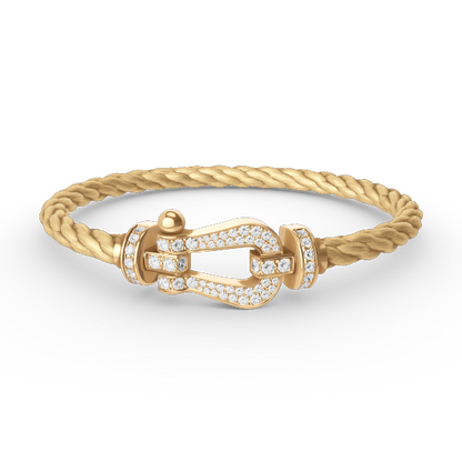¡®Moco¡¯FORCE LARGE HORSESHOE FULL DIAMOND BRACELET GOLD