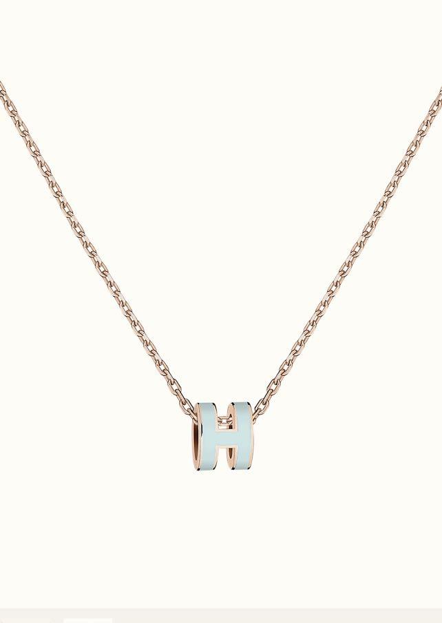 ¡®Moco¡¯POP H LIGHT BLUE NECKLACE