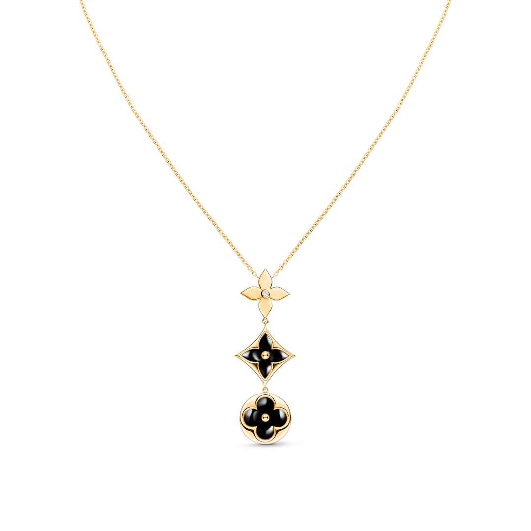 ¡®Moco¡¯STAR AND SUN ONYX PINK GOLD NECKLACE