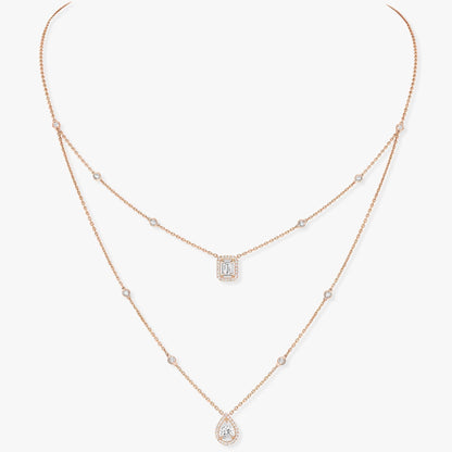 [moco jewelrys ]MY TWIN 2 ROW DIAMOND NECKLACE